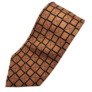 Carlos Devenezia Gold Geometric Silk Necktie - Like New